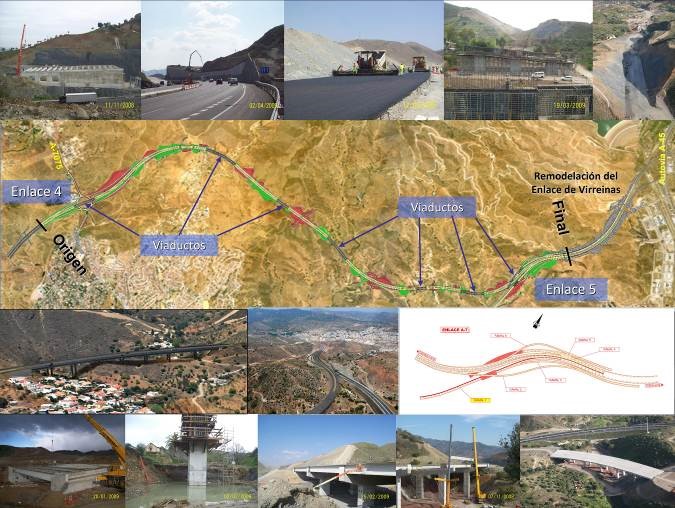 Supervisión de las obras de construcción de la nueva ronda de circunvalación de Malaga, tramo conexión C-3310. Autovía del Mediterráneo A7 (España)